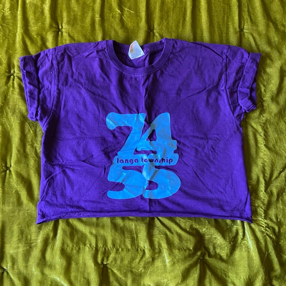 Purple and Blue Cropped Tee